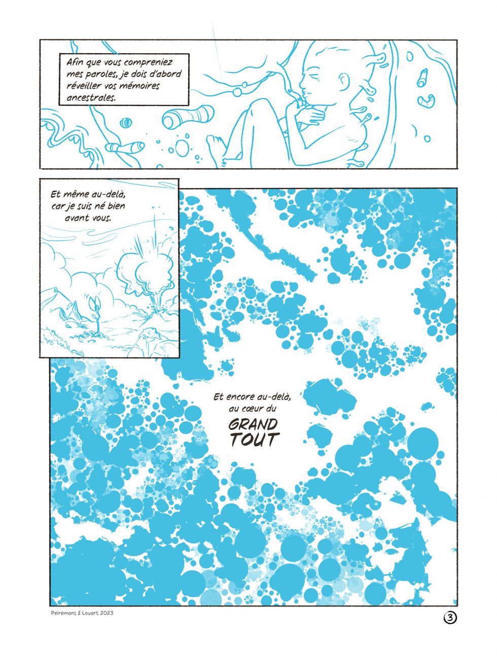 Crayonné de la planche n°3 de l'album de BD 