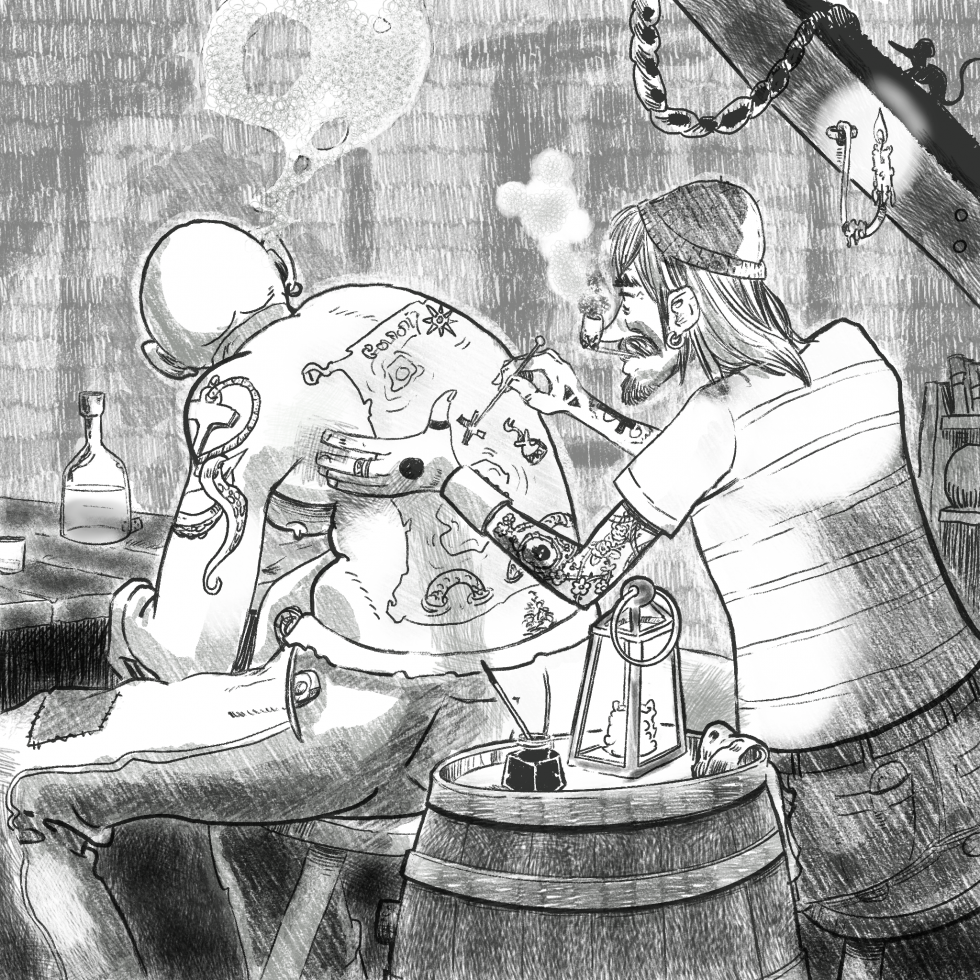 Illustration pour Inktober 2023 - Map - Day 5 - By Black Yeti