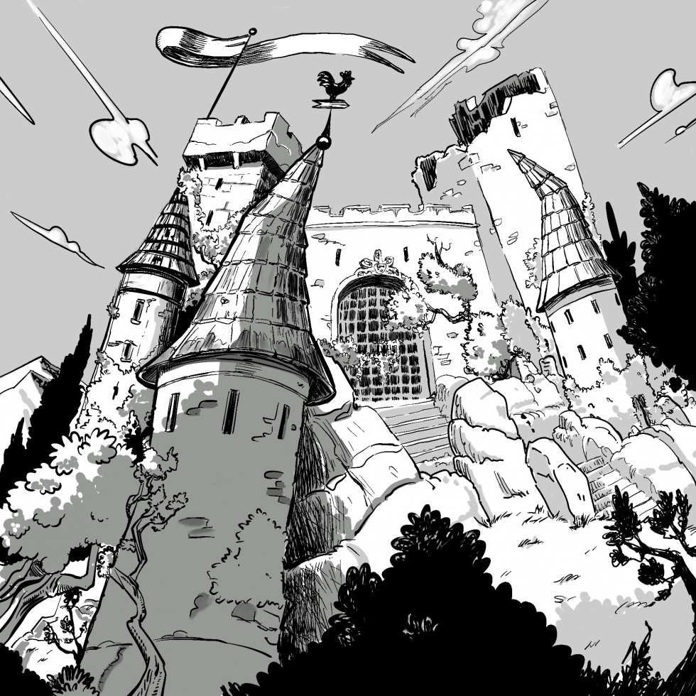 Illustration pour Inktober 2023 - Castle - Day 14 - By Black Yeti