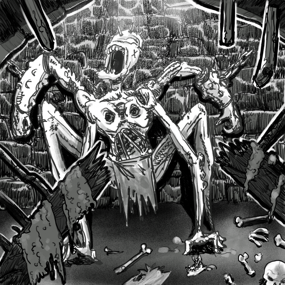 Illustration pour Inktober 2023 - Demon - Day 17 - By Black Yeti