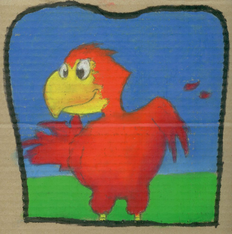 Croquis sur carton pour tester des mines grasses.