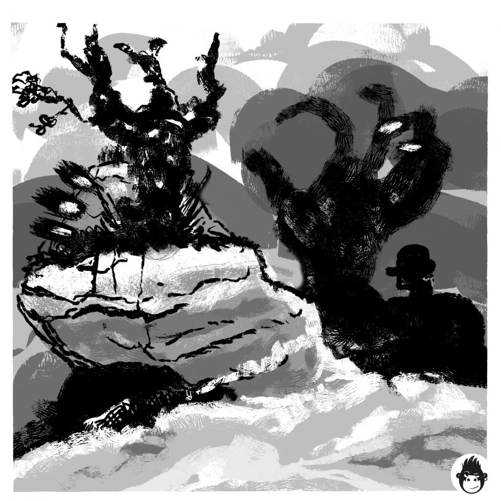 Croquis pour tester des brushs sur Photoshop.