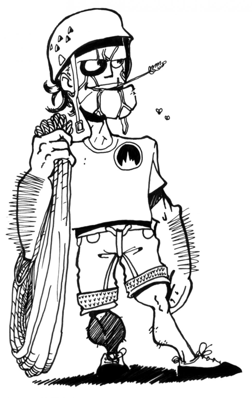 Croquis de recherche pour la création de la mascotte du club d'escalade 