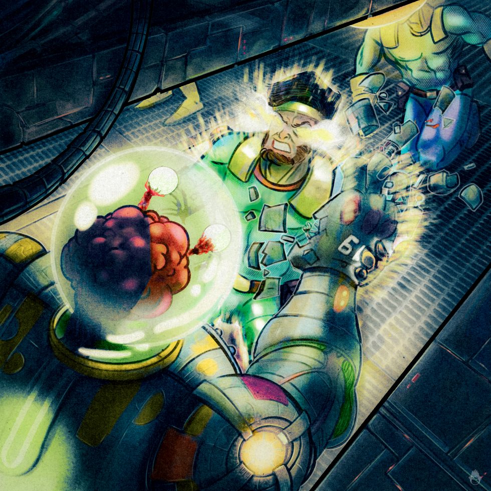 Étape de travail de mise en couleur sur l'illustration 